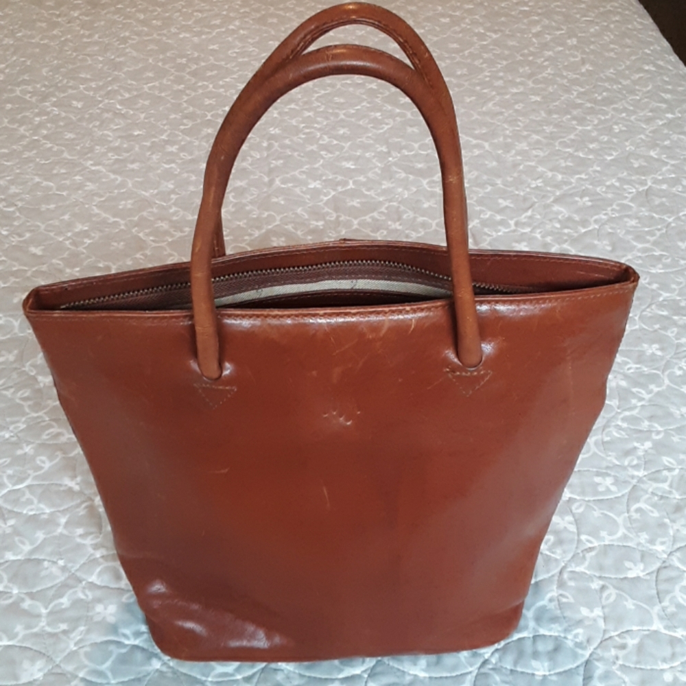 Small Monsac Brown Leather Tote